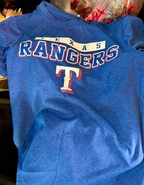 Nike Texas Rangers MLB Royal Blue Graphic T-Shirt Size youth Medium